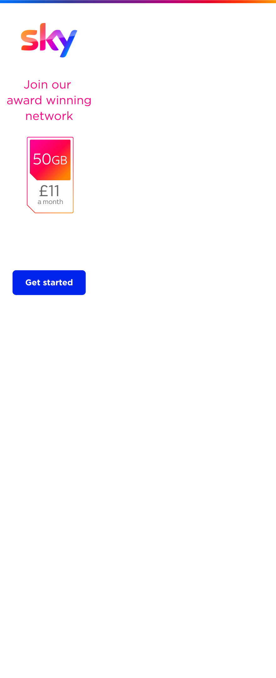 SIM only deal 50GB for £11 per month