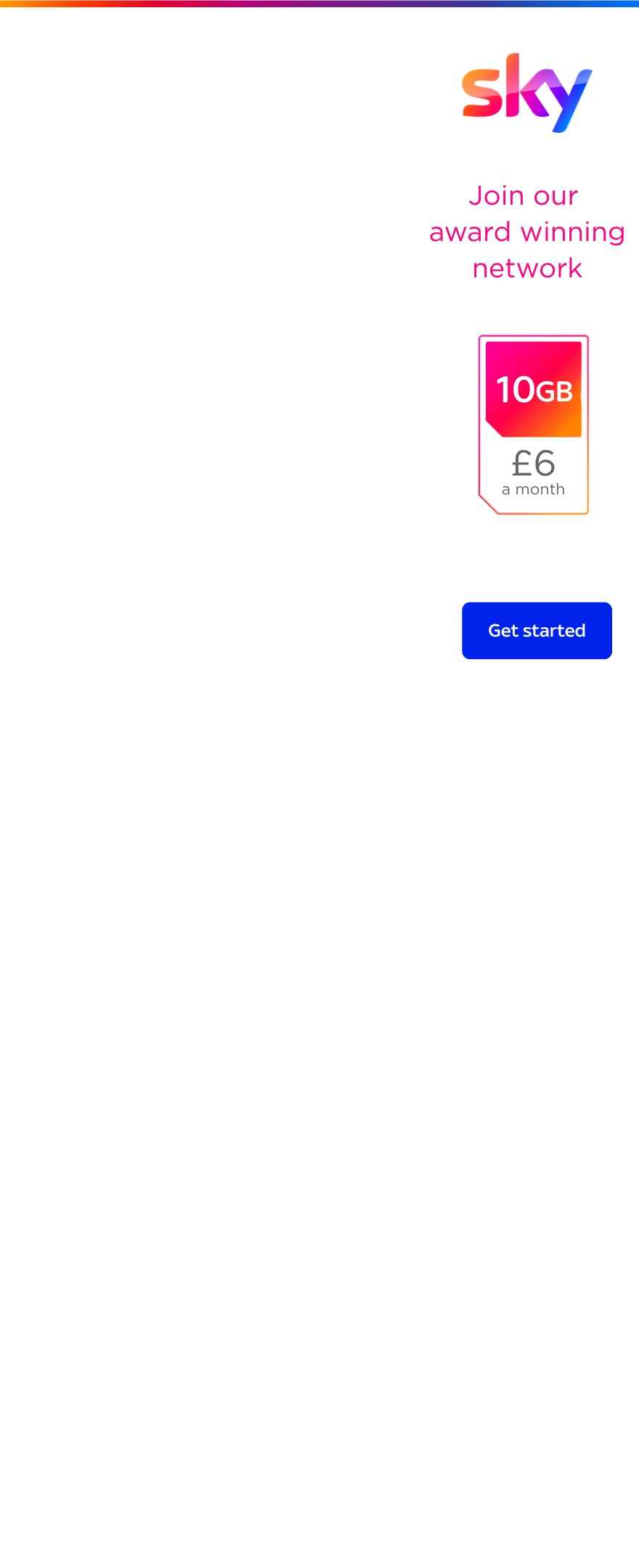 SIM only deal 10GB for £6 a month
