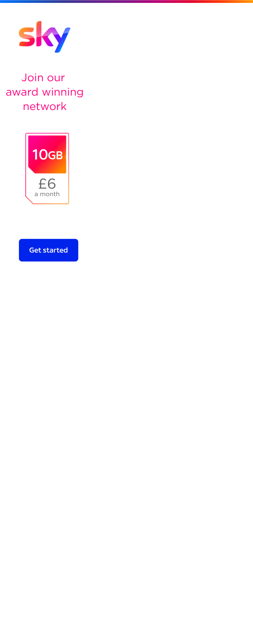 SIM only deal 10GB for £6 a month